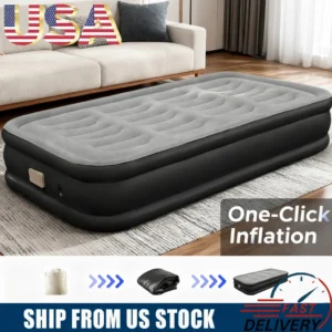 Single PVC Outdoor Bed Inflatable Bed Mattress with Built in Pump